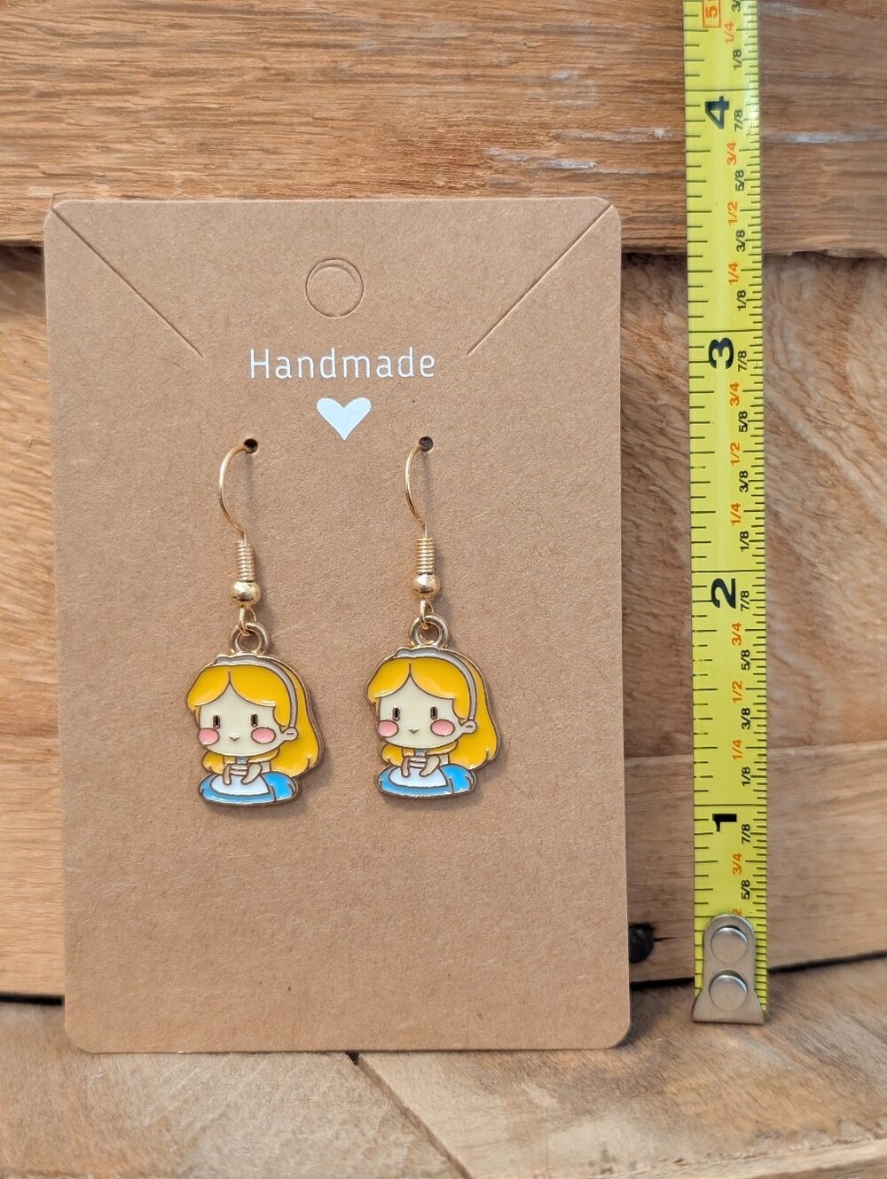 Disney's Alice In Wonderland Enamel Metal Earrings NEW